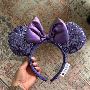 Purple Sequin Mouse Ears Headband